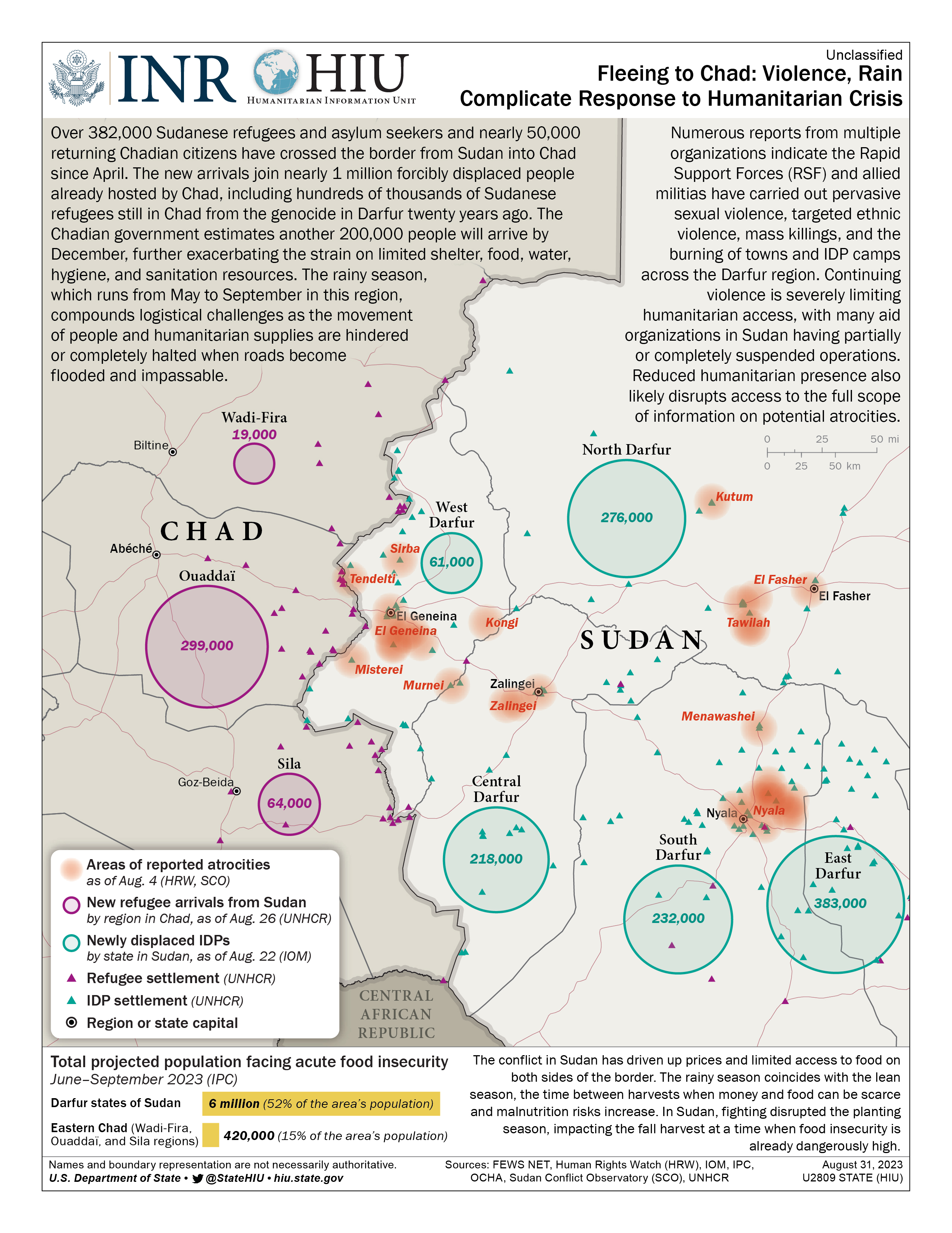 Sudanese Displacement into Chad Infographic